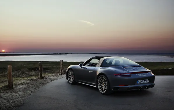 Sunset, Porsche, 4x4, Biturbo, Targa, special model, 911 Targa 4 GTS, Exclusive Manufaktur Edition