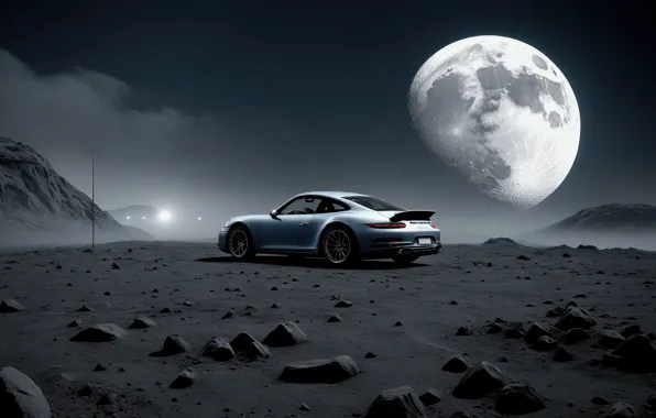 Picture car, porsche, midnight