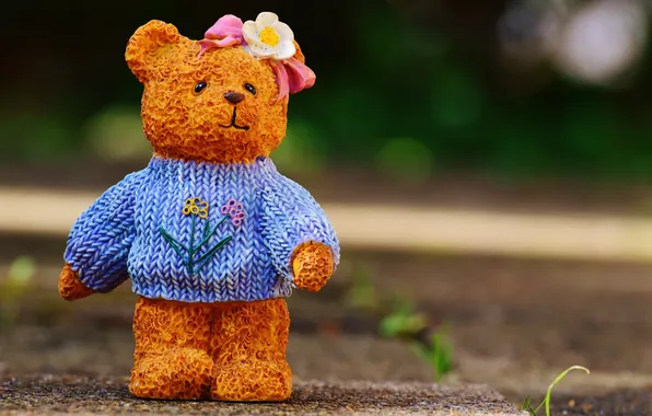 Toy, bear, bear, plush, knitted