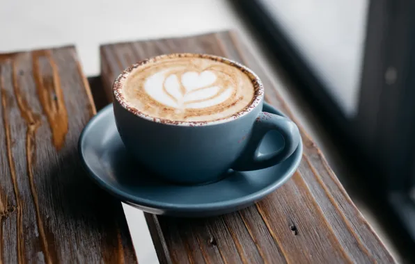 Picture table, coffee, Cup, saucer, capuchino