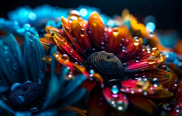 PETALS, ROSA, DROPS, MACRO