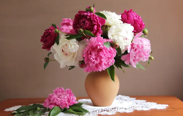 Picture bouquet, colorful, peonies