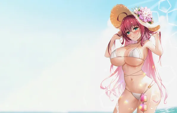 Picture girl, sexy, cleavage, long hair, boobs, anime, beautiful, pretty