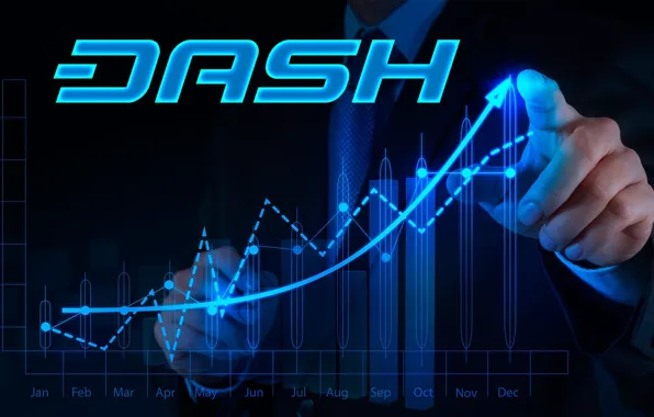 Logo, currency, Dash, cryptocurrency, graffik