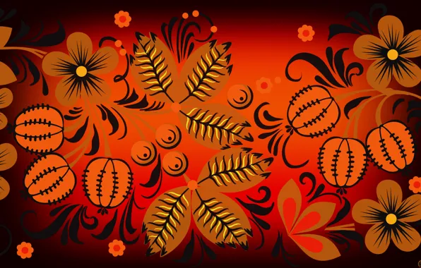 Picture flowers, style, art, painting, Khokhloma, Khokhloma painting, madeinkipish, Ivan Ivanovich