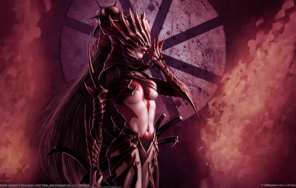 Chest, mask, CG Wallpapers, Steve Argyle, Obsidian Champion