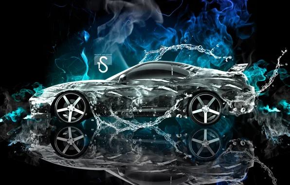 Machine, water, fire, smoke, Supra, toyta