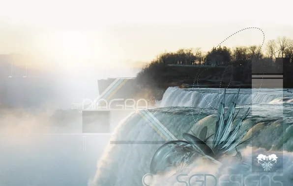 Picture treatment, Waterfall, Niagara
