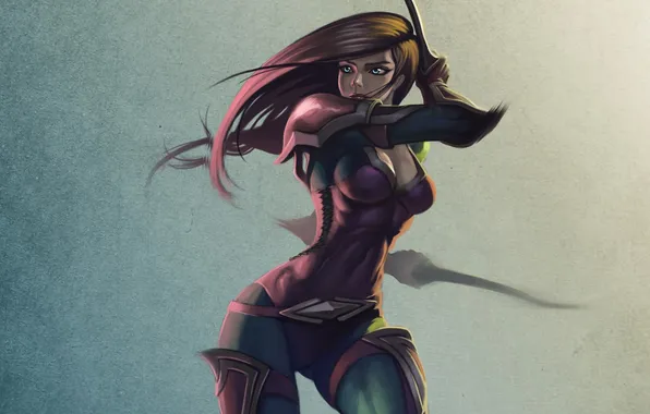 Picture girl, weapons, background, art, daggers, Rogue