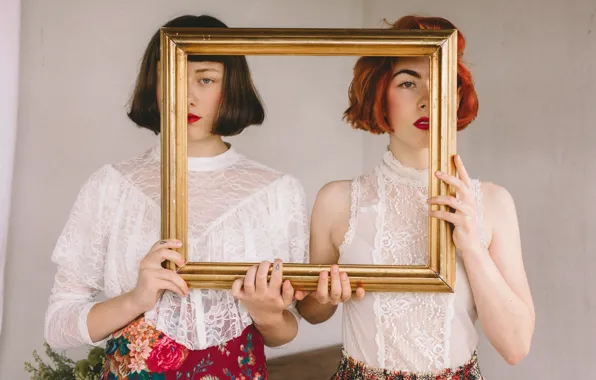 Picture girl, portrait, frame