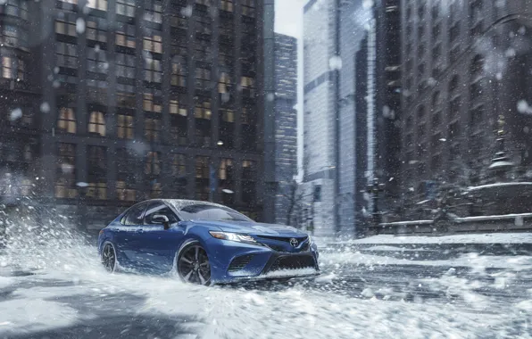 Water, Home, Road, Snow, Squirt, Toyota, Toyota Camry XSE AWD, Mid-size car