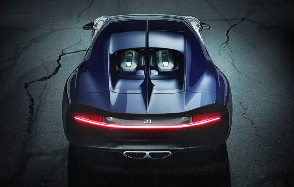 Bugatti, supercar, rear view, hypercar, Chiron