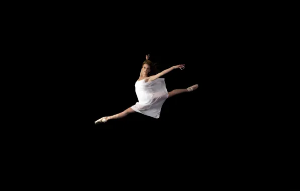 Picture look, girl, jump, dress, ballerina, Pointe shoes