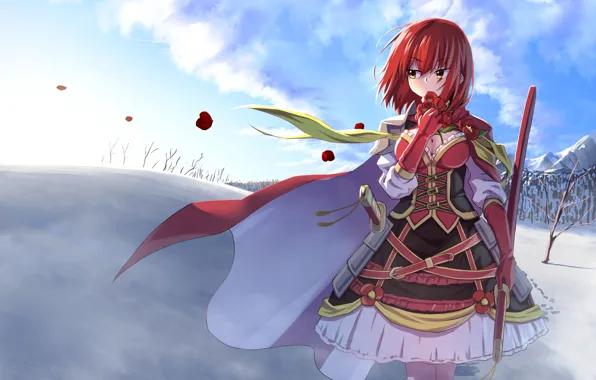 Picture Flower Knight Girl, look, girl, art