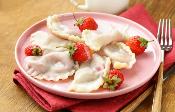 Picture berries, strawberry, dumplings