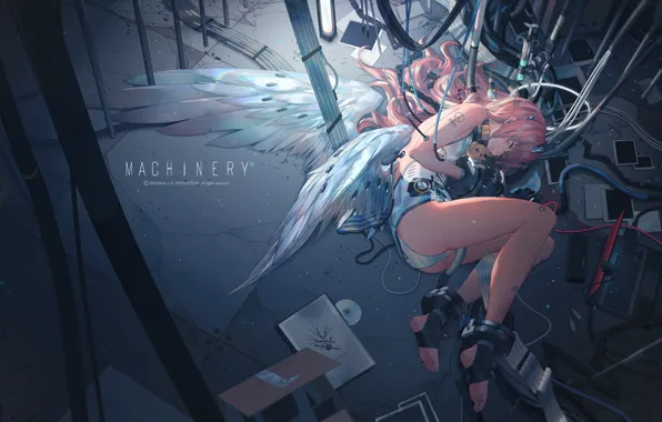 Girl, Anime, Art, Cyborg