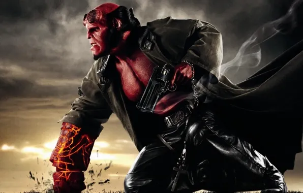 Cinema, fire, red, flame, sword, gun, logo, devil