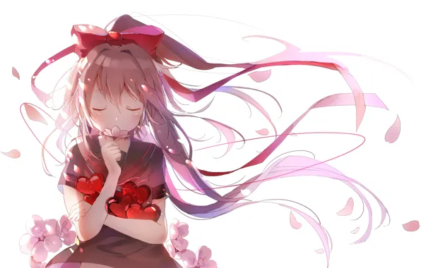 Flowers, Hearts, Girl