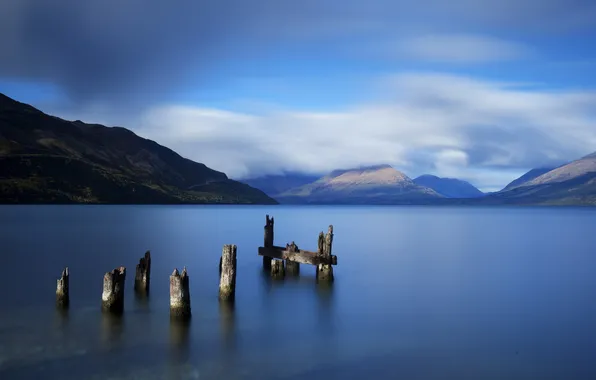 Landscape, mountains, lake