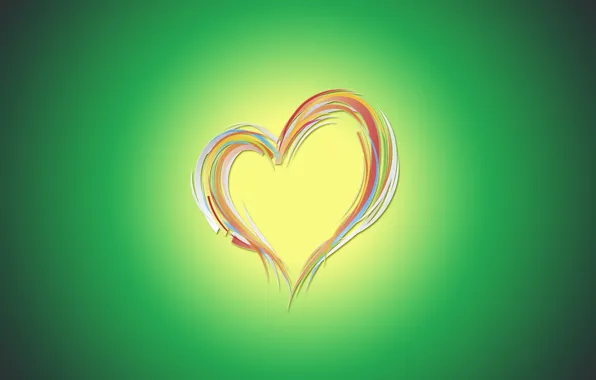 Picture green, minimalism, love