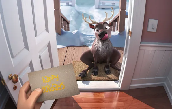 Holiday, art, congratulations, children's, Peter Sandeman, Oh Deer!