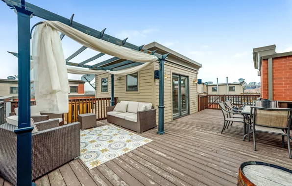 Roof, furniture, Chicago, terrace, River North townhouse with roof deck - Chicago, townhouse with roof …