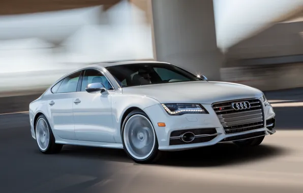 Audi, Road, Audi, White, Machine, Movement, Machine, Car