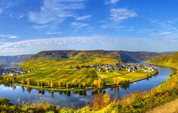 Picture field, the sky, landscape, nature, the city, river, photo, home