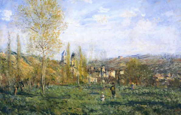 Landscape, picture, Claude Monet, Springtime in Vétheuil