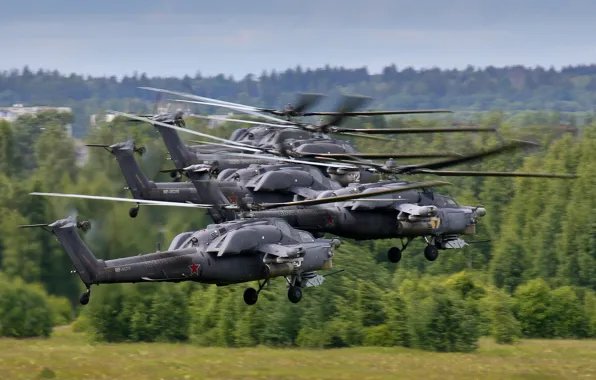 Flight, shock, helicopters, Mi-28