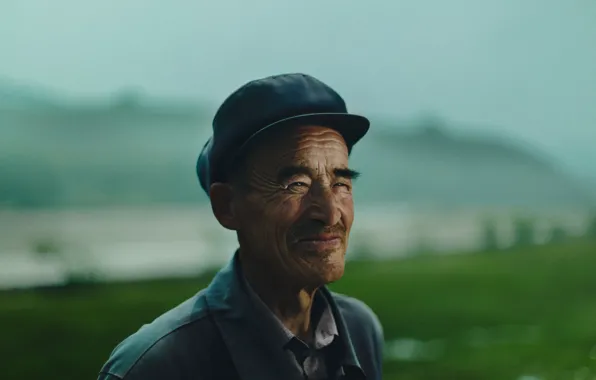 Hat, bokeh, joy, older man