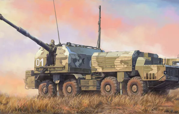 Russia, Self-propelled artillery, A-222 Shore, Self - propelled artillery complex