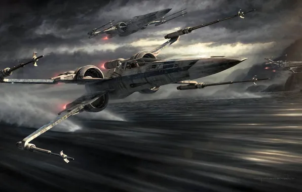 Wars, Star, fighters, attack, X Wing, The Rebellion