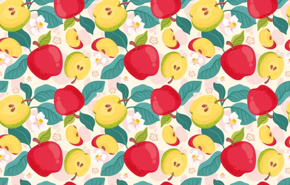 Background, apples, vector, texture, repetition