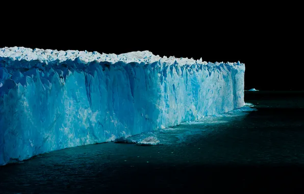 Ice, sea, water, night, wall, iceberg, ice