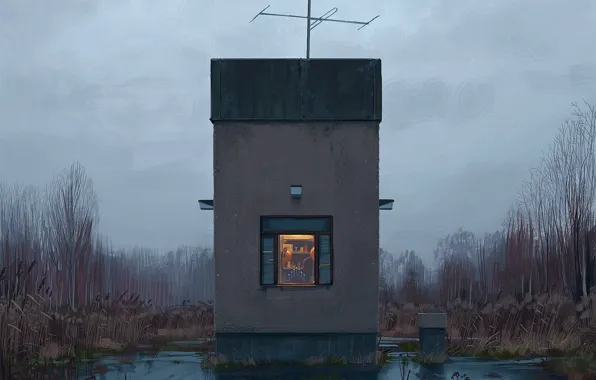 Antenna, structure, booth