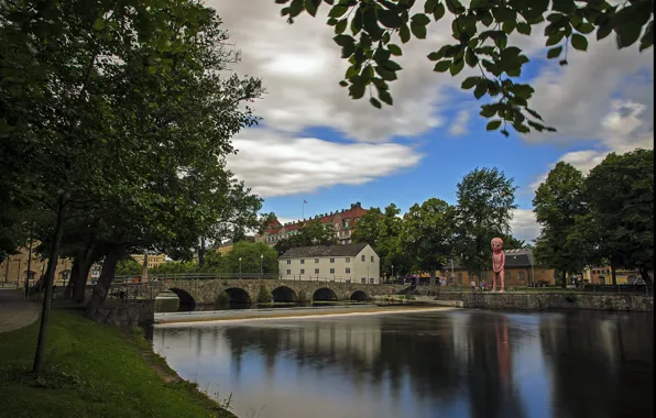 Picture bridge, Park, river, Sweden, river, Sweden, bridge, park