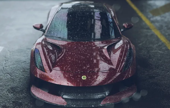Picture Rain, Lotus, Red, Lotus, Rain, Need For Speed, Red car, Red car