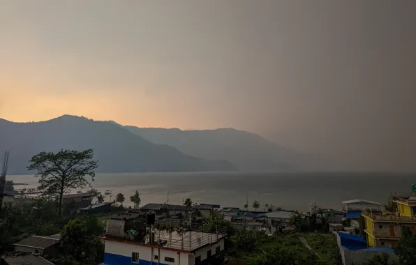 Sunset, Bay, Bay, Nepal, Nepal, pixel 7 pro sample photo, Rain is coming, on the …