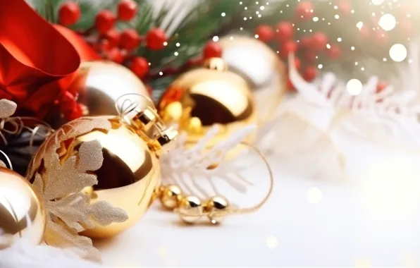 Balls, branches, berries, balls, Shine, fruit, Christmas, tape
