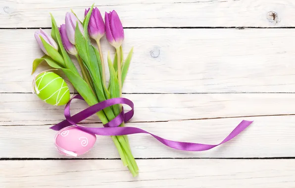 Picture flowers, eggs, spring, Easter, tulips, happy, pink, flowers