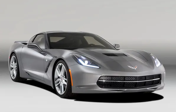 Picture car, machine, background, Corvette, Chevrolet, the front, fon, Stingray