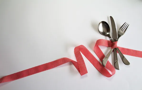 Spoon, knife, tape, plug, design, Cutlery, table decorations