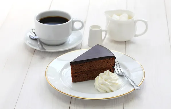 Dark, cake, cup, classic, close, chocolate, coffee, cream