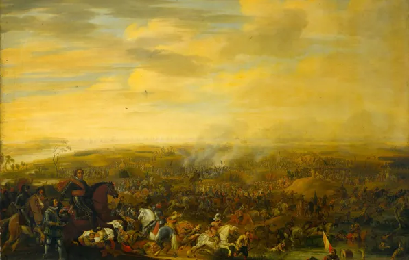 Picture oil, picture, battle, Pauwels of Hillegaert, 1630, Prince Maurice at the battle of Newport