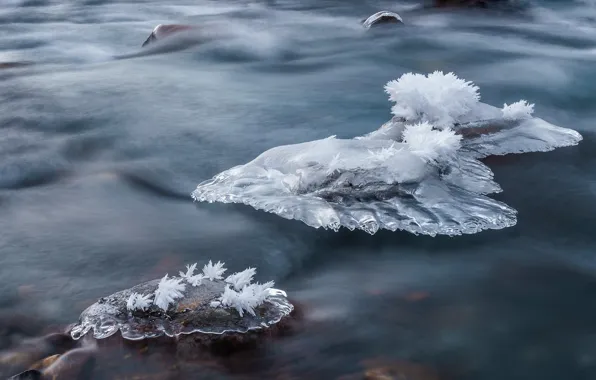 Picture winter, river, ice