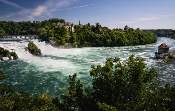 Picture waterfall, Switzerland, Schaffhausen, Rhine