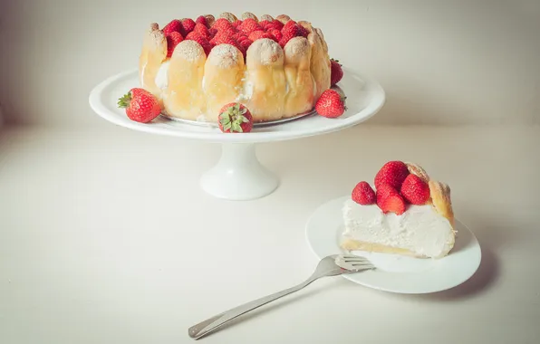 Strawberry, cake, plug, filling, strawberry cake