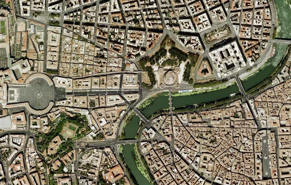 Rome, The Vatican, St. Peter's Cathedral, Vatican, Roma, satellite map, satellite map