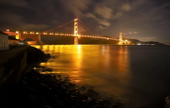 Picture night, bridge, GOLDEN GATE SF